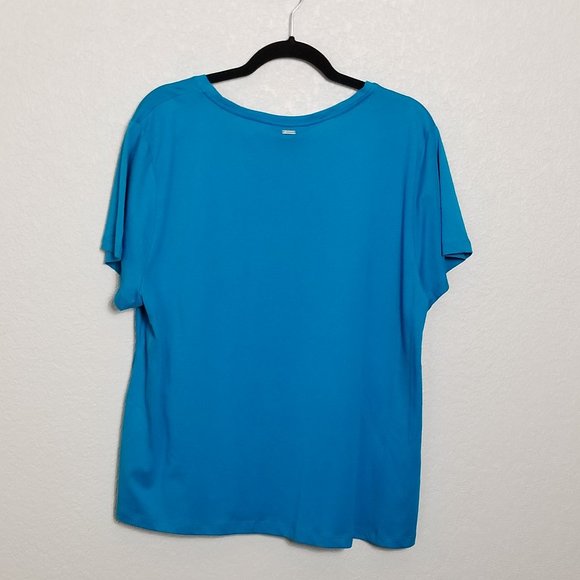 DKNY Women's Short Sleeve Ruched Top - XL - Picture 2 of 10